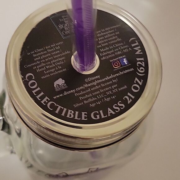 Nightmare before Christmas Mason Jar Jack Skellington NEW - Picture 4 of 6